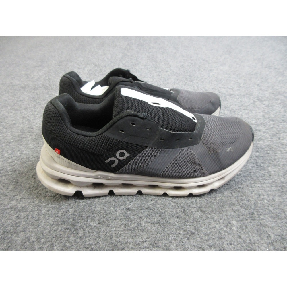 On Cloudrunner Shoes Mens Size 8.5 Black Gray Athletic Running Sneakers CloudTec